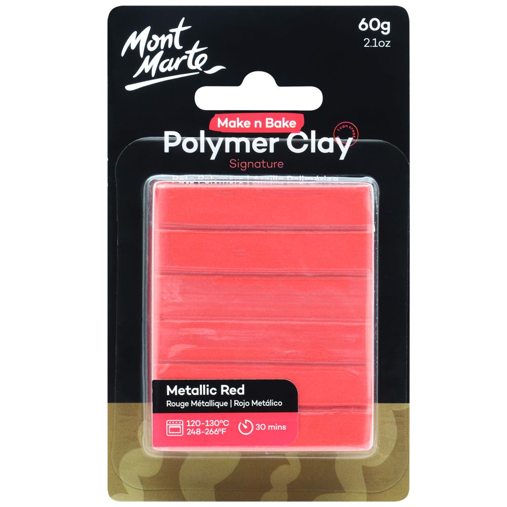 Mont Marte Make N Bake Polymer Clay Signature 60g - Metallic Red