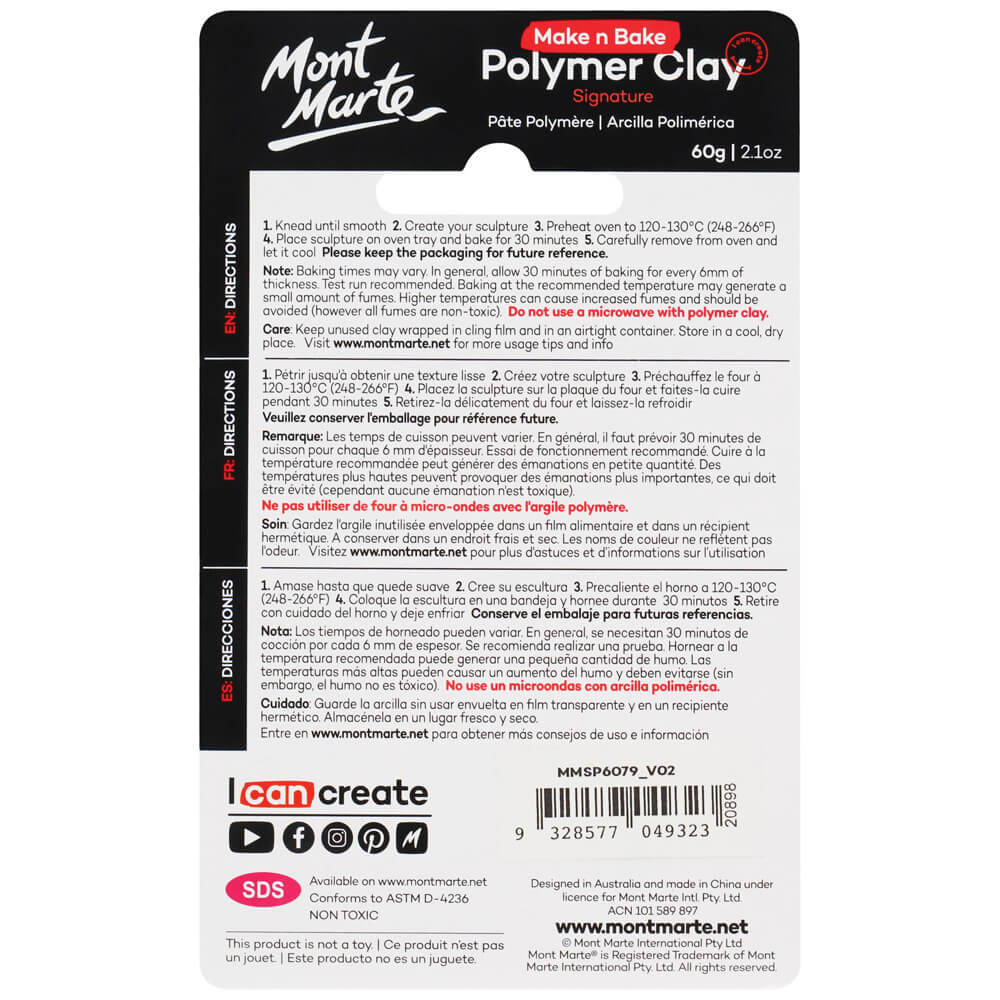 Mont Marte Make N Bake Polymer Clay Signature 60G 2 1Oz Pastel Blue