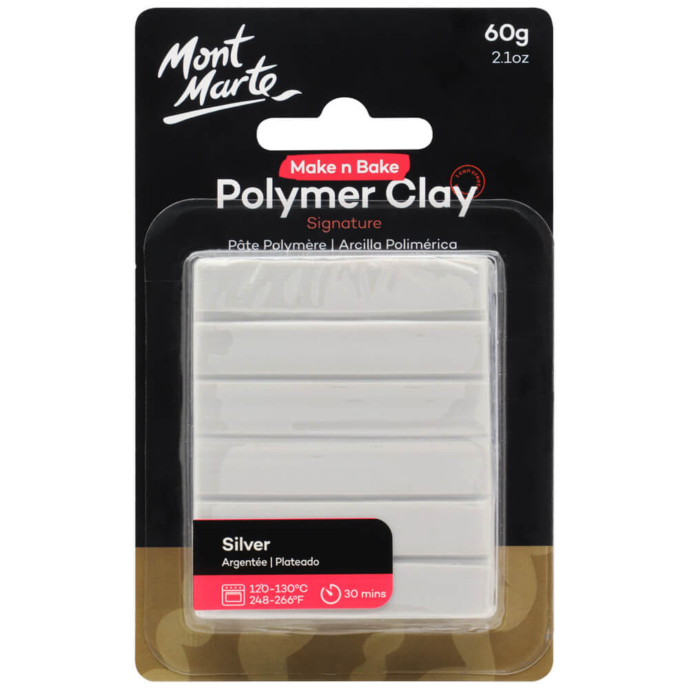 Mont Marte Make N Bake Polymer Clay Signature 60g - Silver