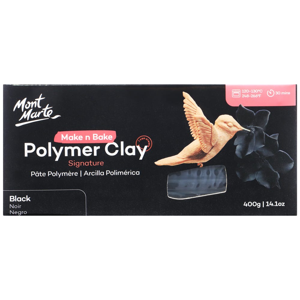 Mont Marte Make N Bake Polymer Clay Signature 400g - Black