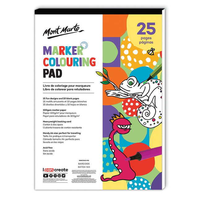 Mont Marte Marker Colouring Pad A4 (8.3 X 11.7In)