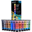 Mont Marte Metallic Acrylic Colour Paint Set Signature 12Pc X 36Ml (1.2 Us Fl.Oz)