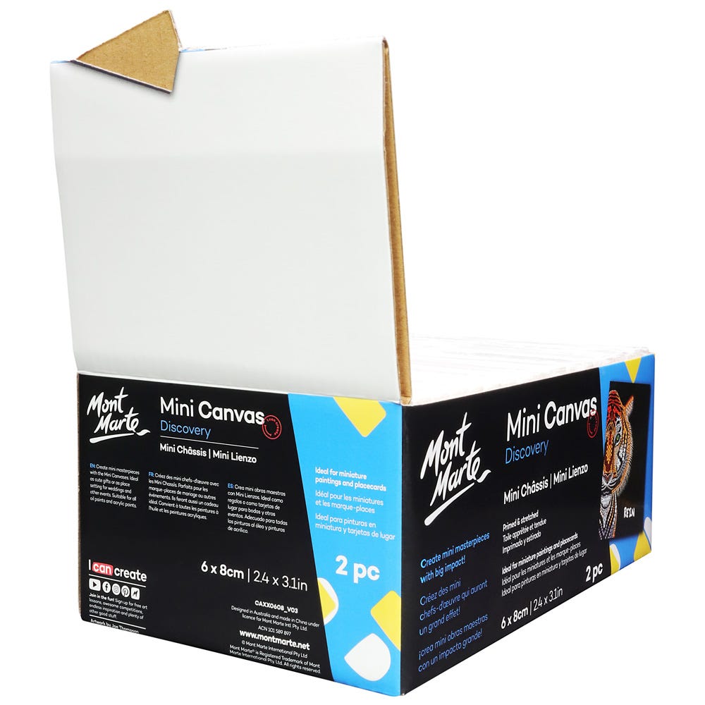 Mont Marte Mini Canvas Discovery 6X8Cm 2 4 X 3 1In 2Pc