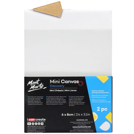 Mont Marte Mini Canvas Discovery 6X8Cm 2 4 X 3 1In 2Pc