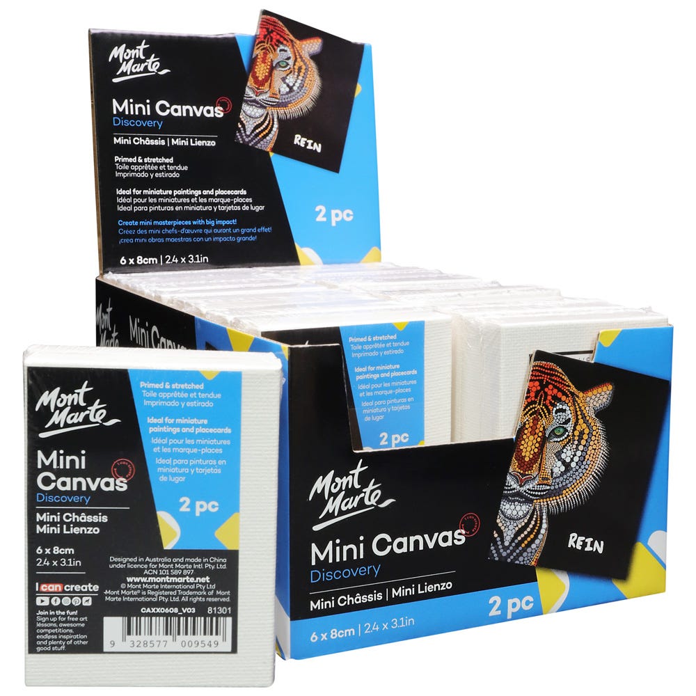 Mont Marte Mini Canvas Discovery 6X8Cm (2.4 X 3.1In) 2Pc