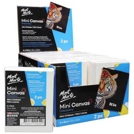 Mont Marte Mini Canvas Discovery 6X8Cm (2.4 X 3.1In) 2Pc