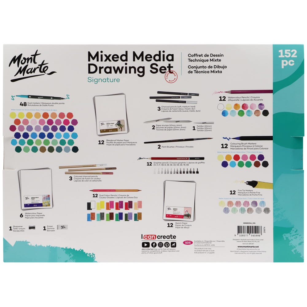 Mont Marte Mixed Media Drawing Set Signature 152Pc