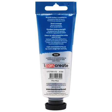 Mont Marte Oil Paint Premium 75Ml 2 5 Us Fl Oz Tube Brilliant Red