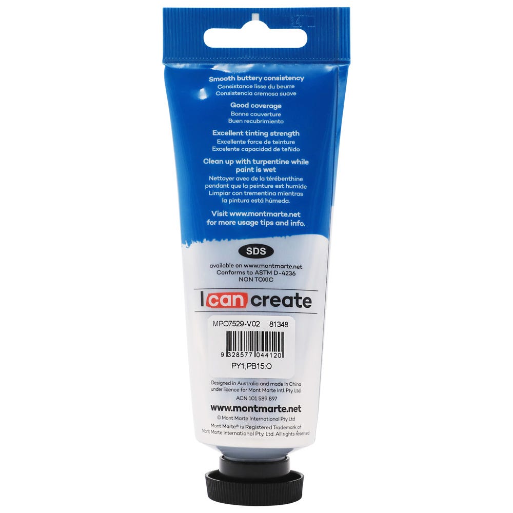 Mont Marte Oil Paint Premium 75Ml 2 5 Us Fl Oz Tube Sap Green