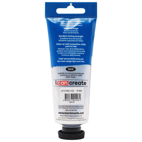 Mont Marte Oil Paint Premium 75Ml 2 5 Us Fl Oz Tube Silver