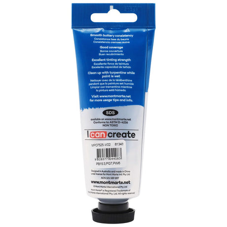 Mont Marte Oil Paint Premium 75Ml 2 5 Us Fl Oz Tube Turquoise