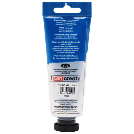 Mont Marte Oil Paint Premium 75Ml 2 5 Us Fl Oz Tube Ultramarine Blue