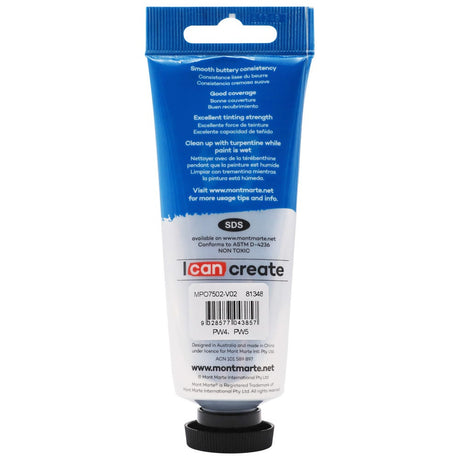 Mont Marte Oil Paint Premium 75Ml 2 5 Us Fl Oz Tube Zinc White