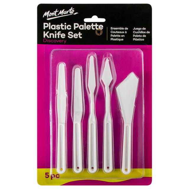 Mont Marte Plastic Palette Knife Set Discovery 5Pc