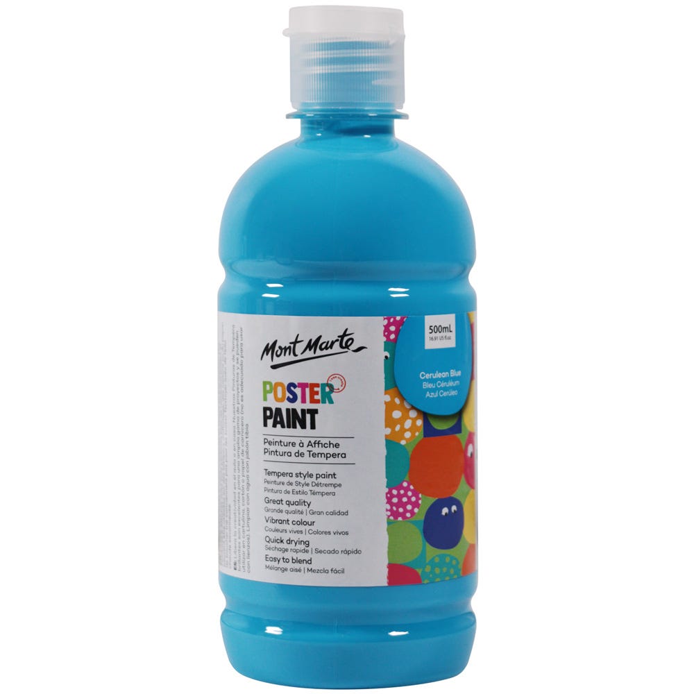 Mont Marte Poster Paint 500ml - Cerulean Blue