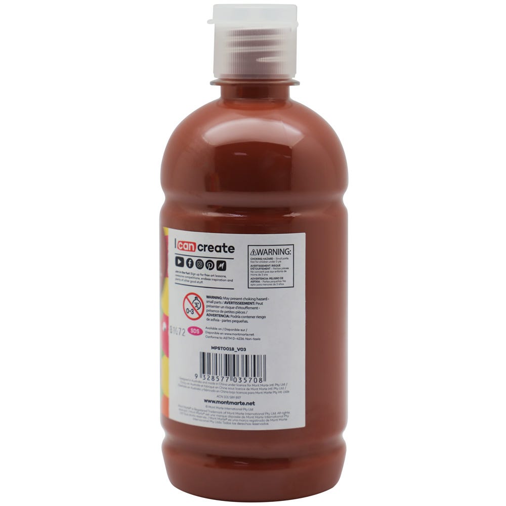 Mont Marte Poster Paint 500Ml 16 91 Us Fl Oz Burnt Sienna