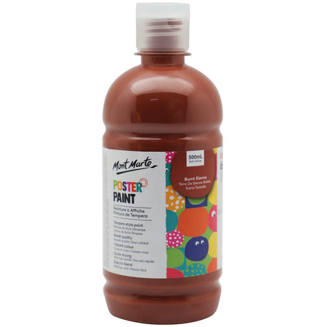Mont Marte Poster Paint 500ml- Burnt Sienna