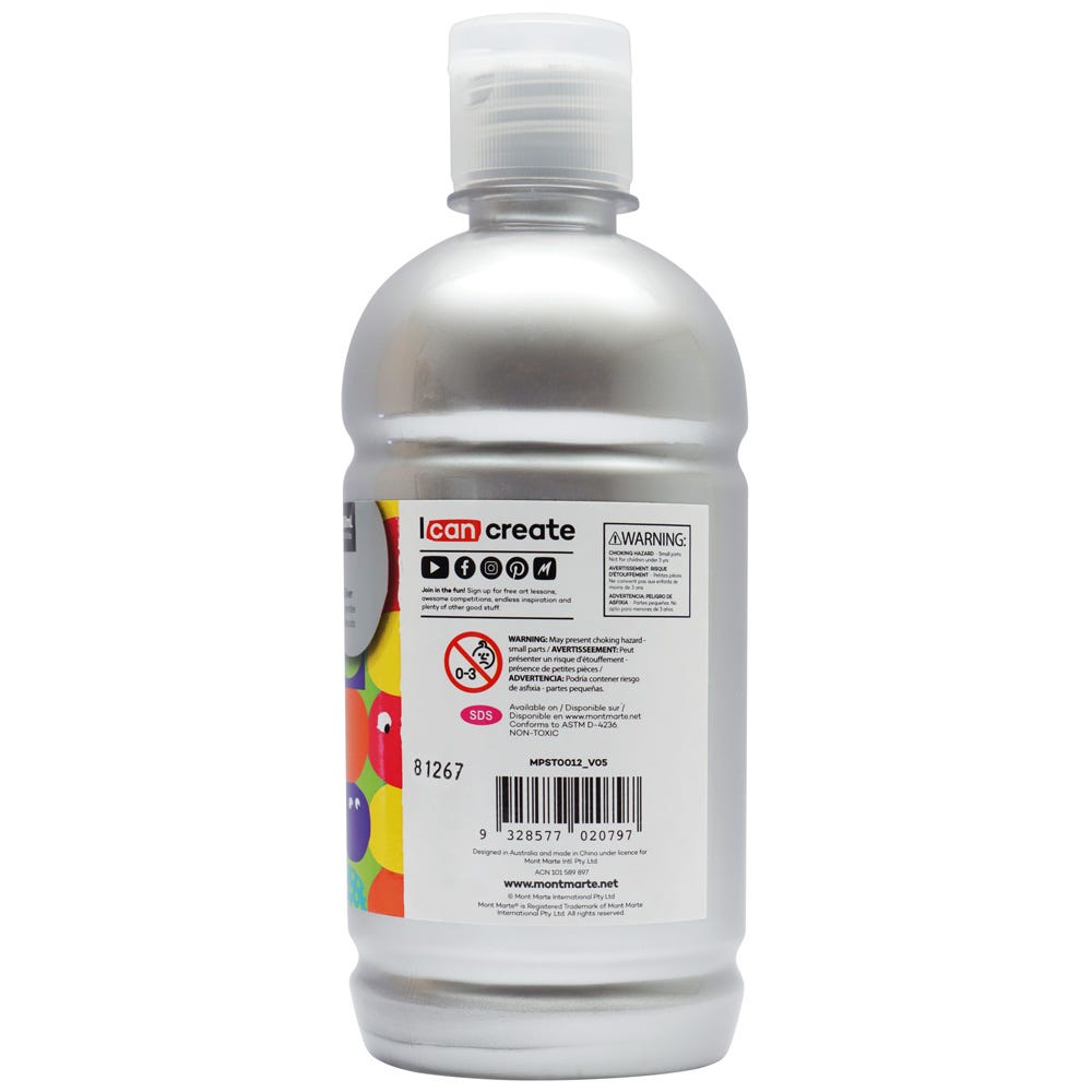 Mont Marte Poster Paint 500Ml 16 91 Us Fl Oz Silver