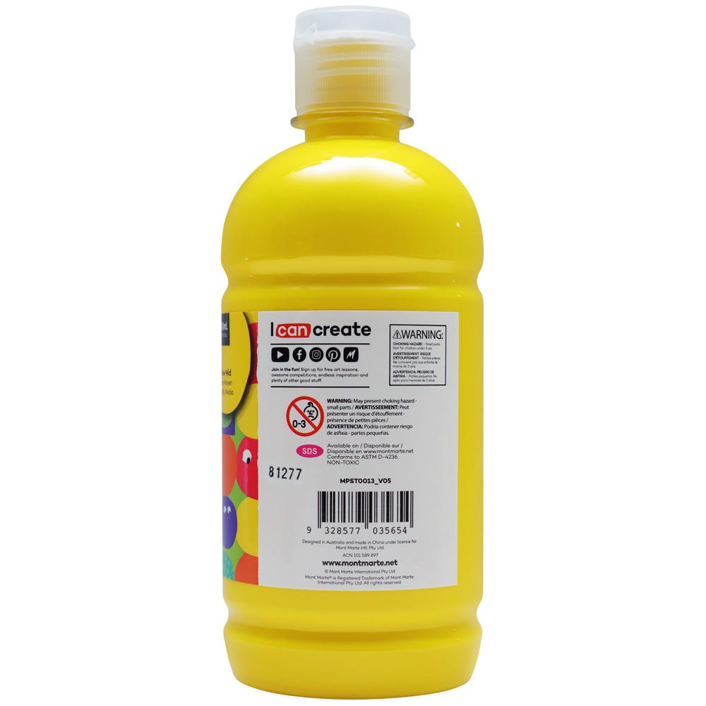 Mont Marte Poster Paint 500Ml 16 91 Us Fl Oz Yellow Mid