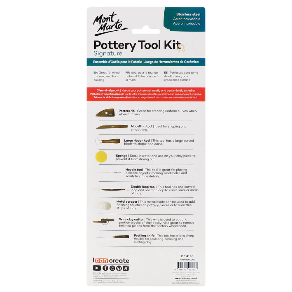 Mont Marte Pottery Tool Kit Signature 10Pc
