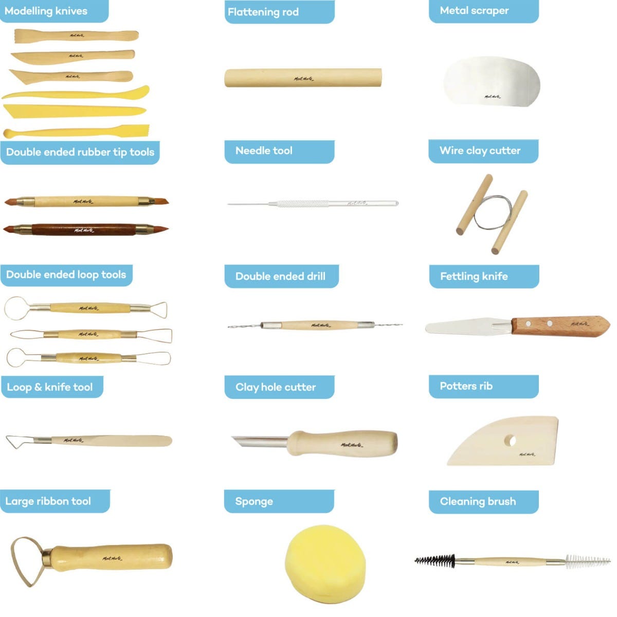 Mont Marte Pottery Tool Set Signature 23Pc