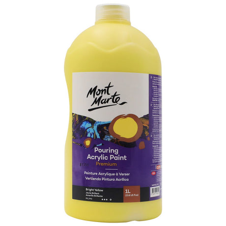 Mont Marte Pouring Acrylic Paint Premium 1L - Bright Yellow