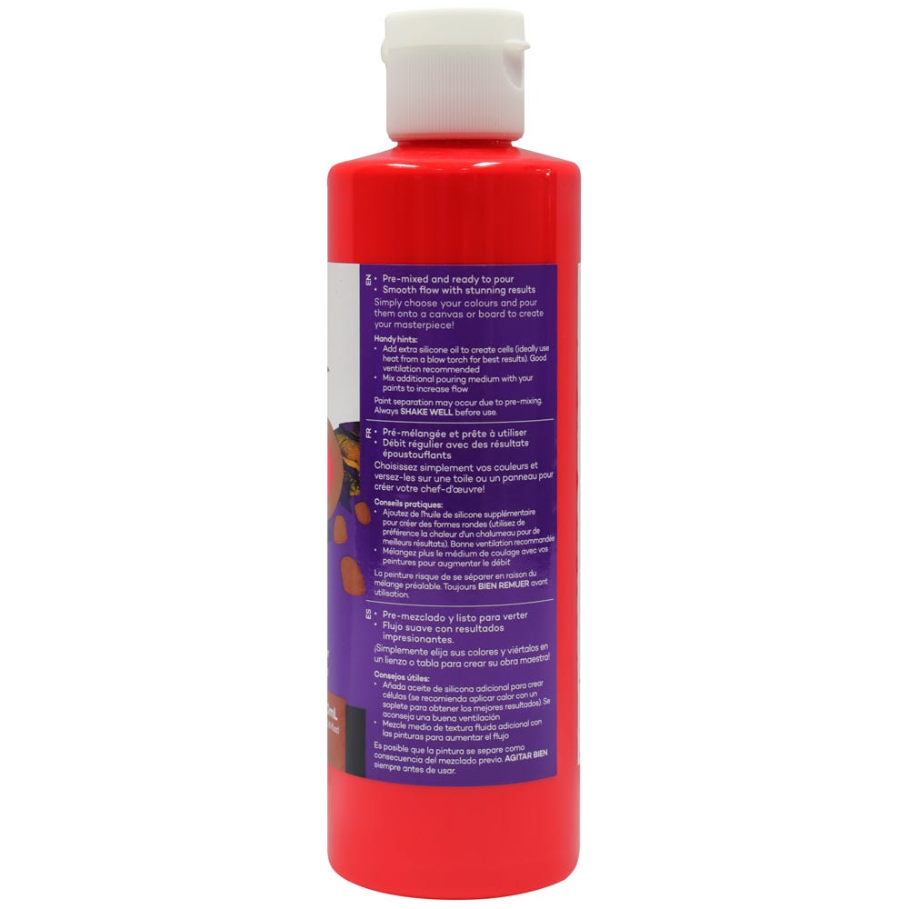 Mont Marte Pouring Acrylic Paint Premium 240Ml 8 12 Us Fl Oz Cadmium Red
