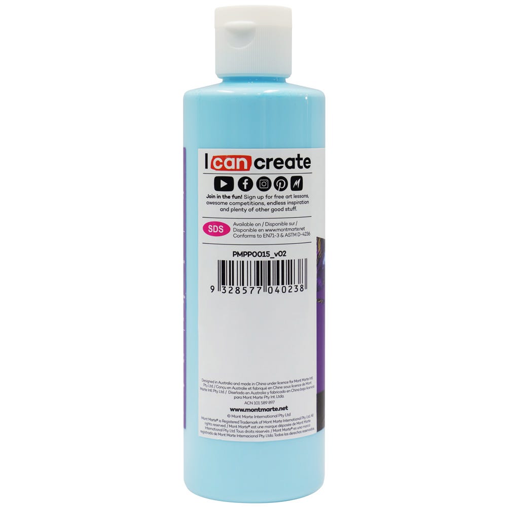 Mont Marte Pouring Acrylic Paint Premium 240Ml 8 12 Us Fl Oz Light Blue