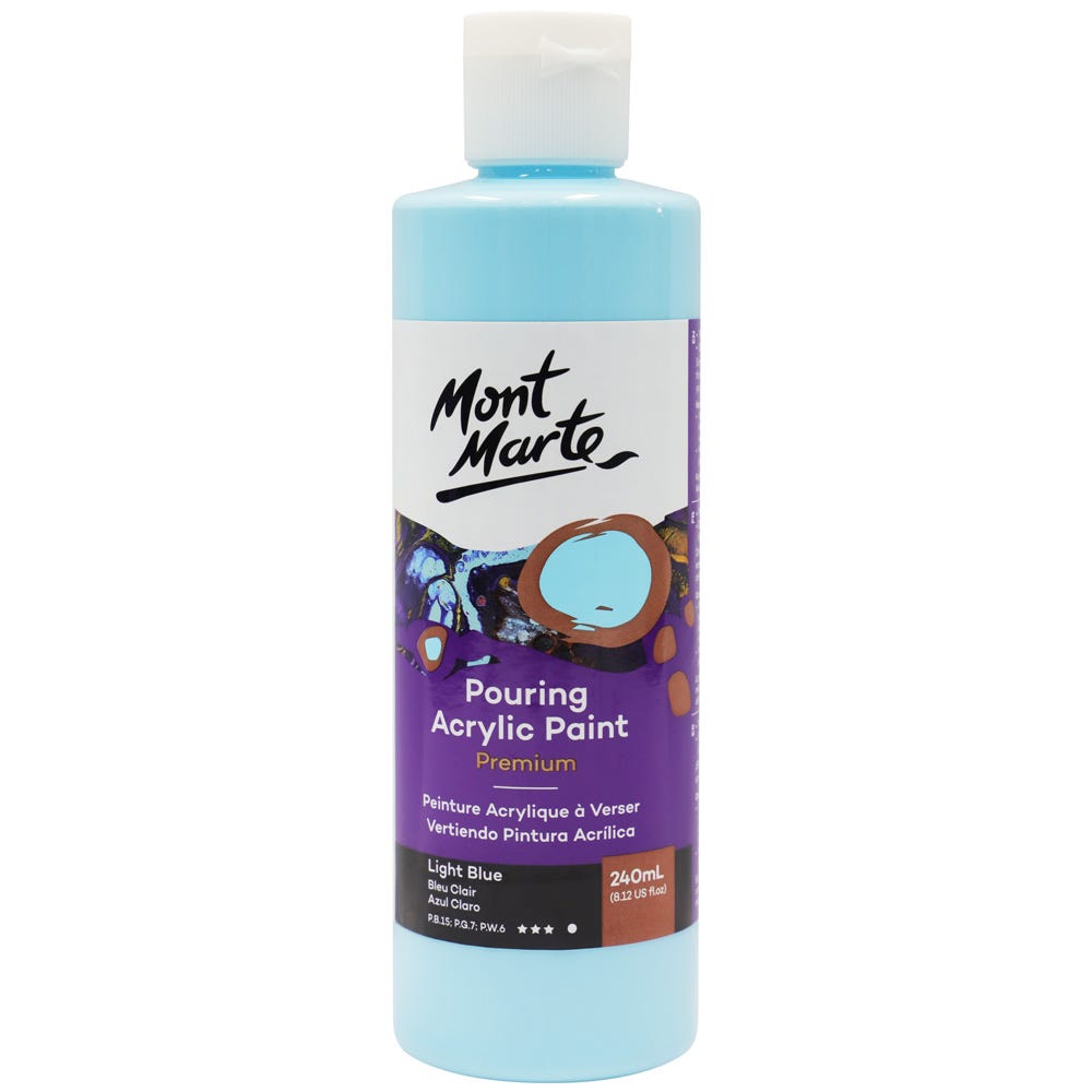 Mont Marte Pouring Acrylic Paint Premium 240ml - Light Blue