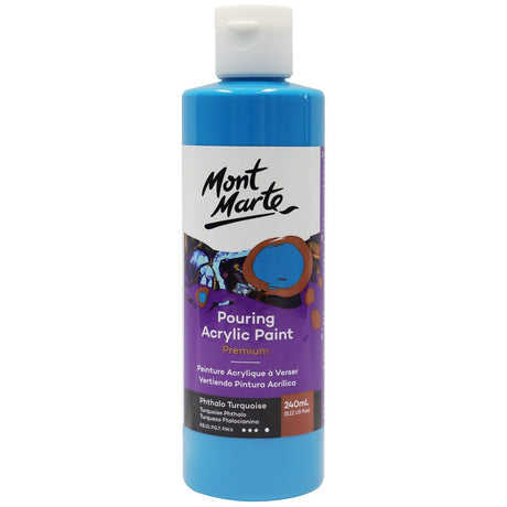 Mont Marte Pouring Acrylic Paint Premium 240ml - Phthalo Turquoise