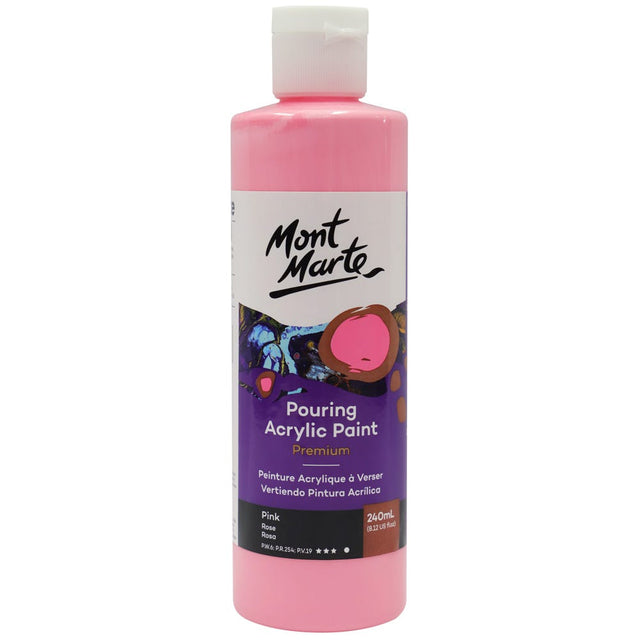 Mont Marte Pouring Acrylic Paint Premium 240ml - Pink