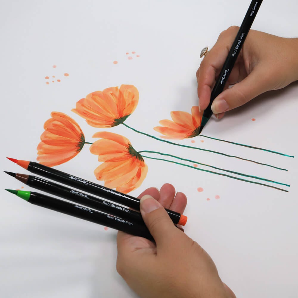 Mont Marte Real Brush Pens Premium 36Pc