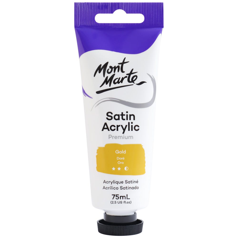 Mont Marte Satin Acrylic Paint Premium 75ml - Gold