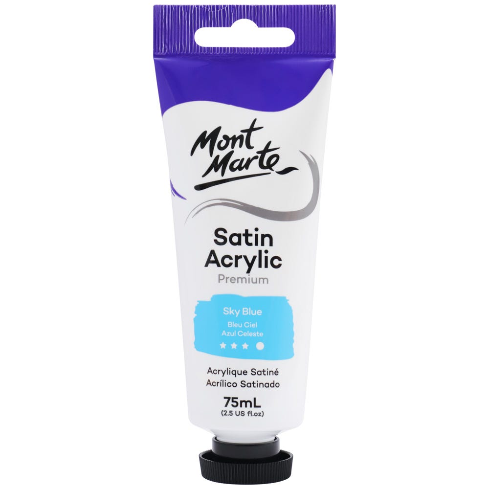 Mont Marte Satin Acrylic Paint Premium 75ml - Sky Blue