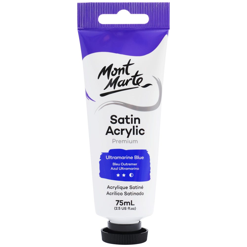 Mont Marte Satin Acrylic Paint Premium 75ml - Ultramarine Blue