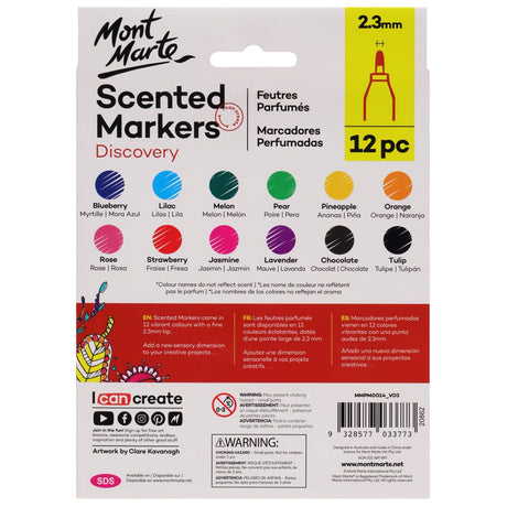 Mont Marte Scented Markers Discovery 2 3Mm 0 09In Tip 12Pc