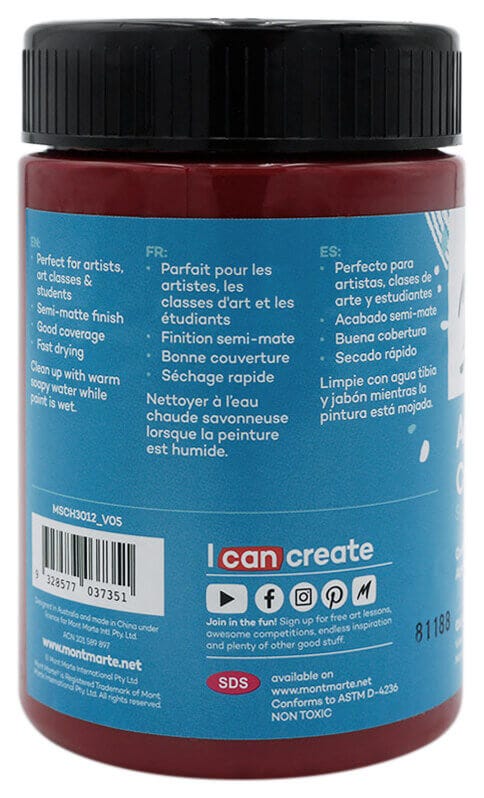 Mont Marte Acrylic Colour Paint Signature 300Ml 10 1 Us Fl Oz Old Mauve