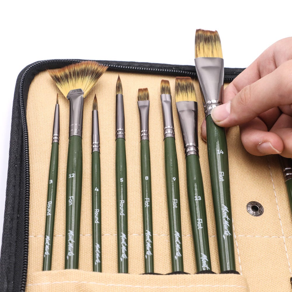 Mont Marte Brush Set With Easel Wallet Signature 17Pc
