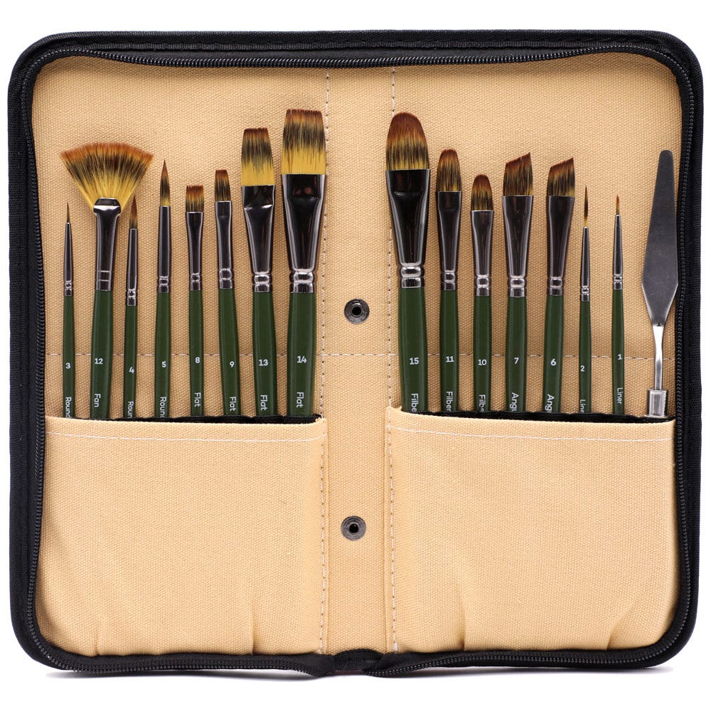 Mont Marte Brush Set With Easel Wallet Signature 17Pc