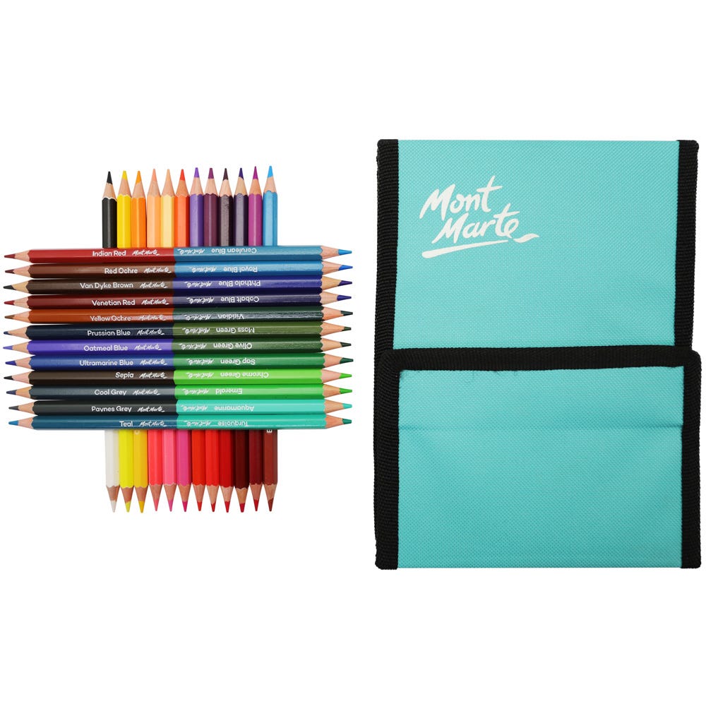 Mont Marte Duo Colour Pencil Easel Wallet Signature 25Pc