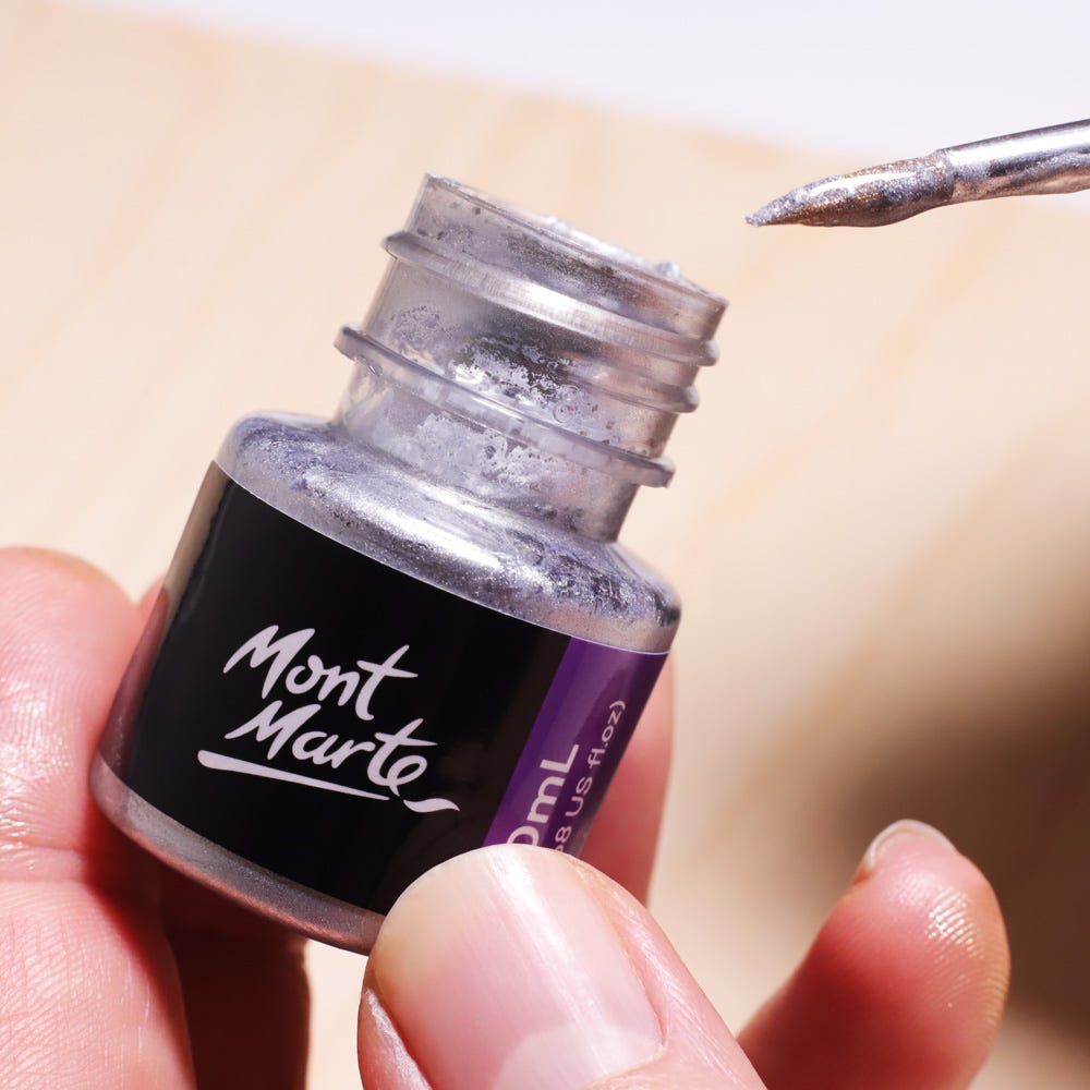 Mont Marte Silver Foil Paint Premium 20Ml 0 68 Us Fl Oz