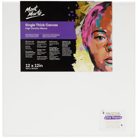 Mont Marte Single Thick Canvas Premium 30.5 X 30.5Cm (12 X 12In)