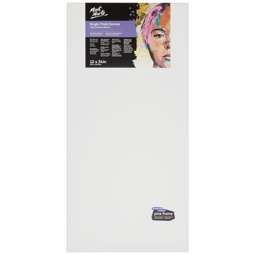 Mont Marte Single Thick Canvas Premium 30.5 X 60.9Cm (12 X 24In)
