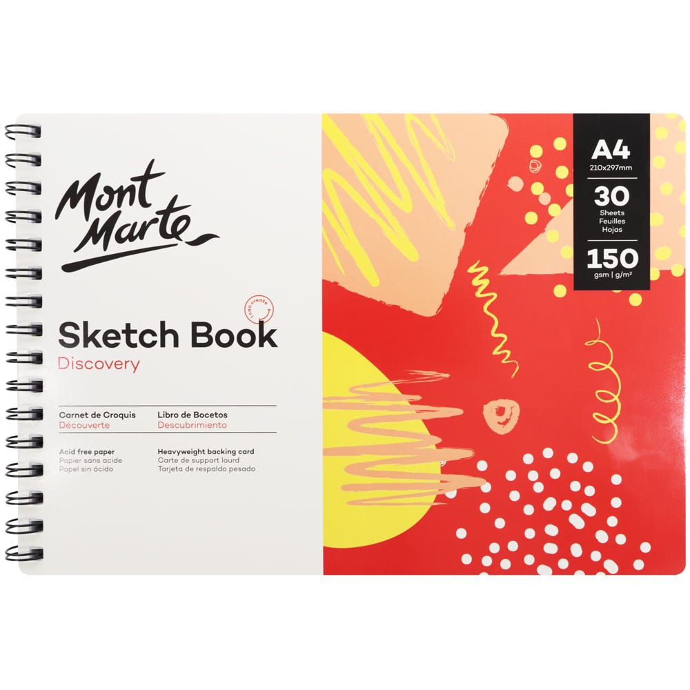 Mont Marte Sketch Book Discovery A4 (8.3 X 11.7In) 30 Sheets 150Gsm