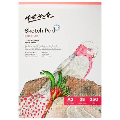 Mont Marte Sketch Pad Signature 150Gsm 25 Sheet A3 297 X 420Mm (11.7 X 15.5In)