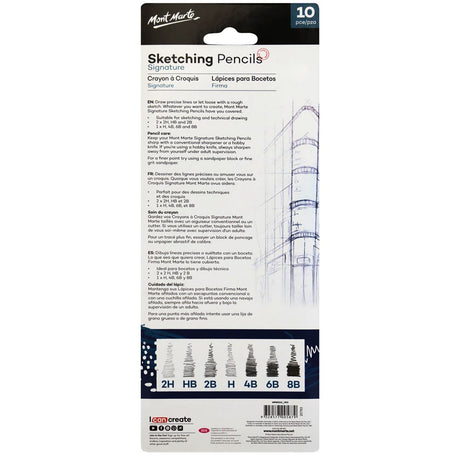 Mont Marte Sketching Pencils Signature 10Pc