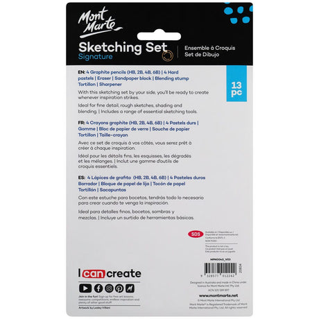 Mont Marte Sketching Set Signature 13Pc