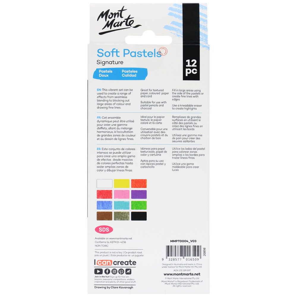 Mont Marte Soft Pastels Signature 12 Colours