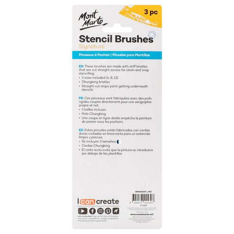 Mont Marte Stencil Brushes Signature 3Pc