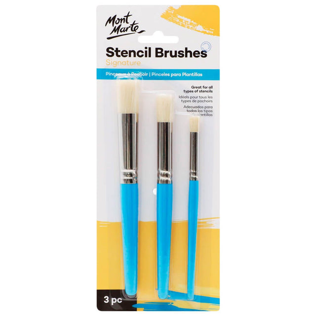 Mont Marte Stencil Brushes Signature 3Pc